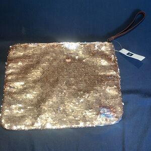 Sequin Wristlet Clutch - Rose Gold, New with Tags